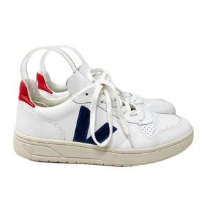 Veja V 10 Womens Nautico Pekin White Leather Low Top Lace Up Sneaker Shoes Sz 10